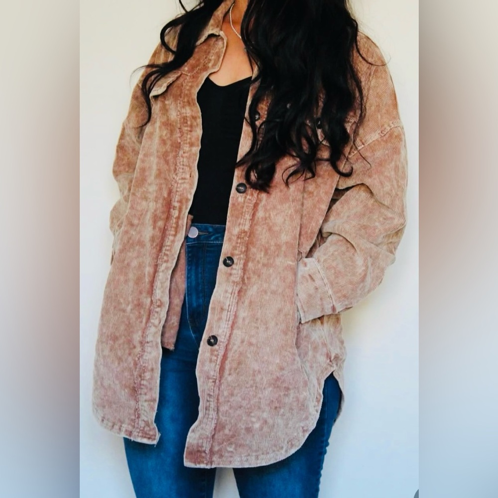 Brand New Corduroy Shacket in Black or Camel
